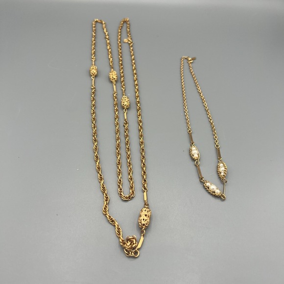 Sarah Coventry Jewelry - Vintage Sarah Coventry Stamped Necklaces – Elegant Mid-Century Gold-Tone Pair